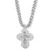 Four Way 1-1/4 Inch Sterling Silver Engraved Antique Medal Necklace - 16400