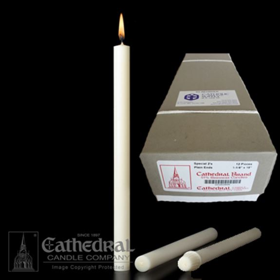 1-1/8" x 15" Beeswax Altar Candles