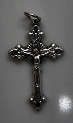 1.25" Silver Oxidized Rosary Crucifix