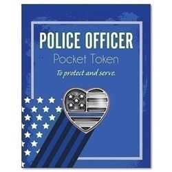 1"H Police Token on Card