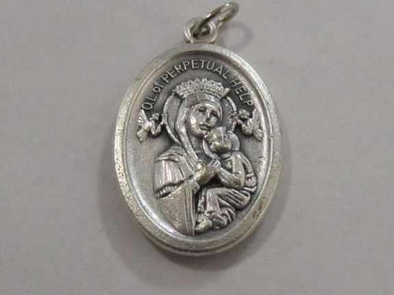 1" Our Lady of  Perpetual Help Oxidized Medal