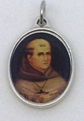 1" St. Junipero Serra Oval Colored Medal