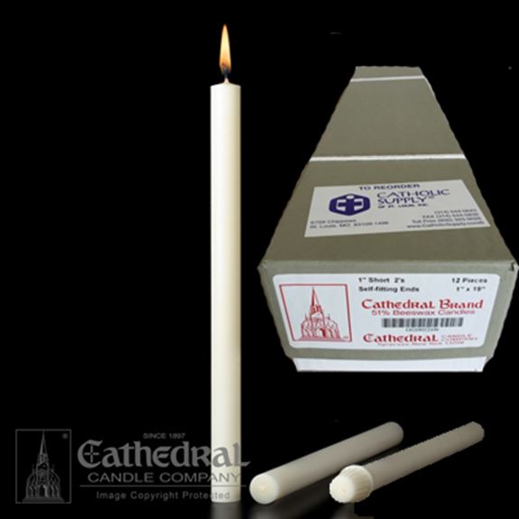 1" x 19" Beeswax Altar Candles