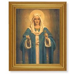 10" x 12" Gold Leaf Finish Beveled Frame with 8" x 10" Madonna of the Rosary Textured Art