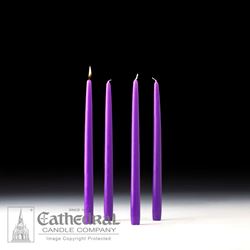 12" Advent Tapers, set of 4 Purple