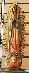 12" Our Lady Of Guadalupe Statue Wood Carved In Lindenwood Made In Italy