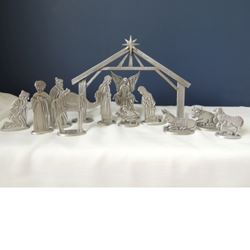 12pc Cast Metal 3.75 inch Nativity Set
