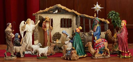 14" Scale Full 20pc First Christmas Gifts Nativity Set
