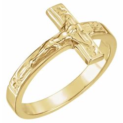 14kt Yellow Gold Crucifix Ring