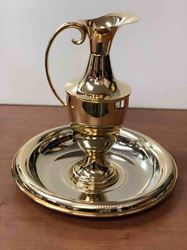 154 Ewer And Basin Set - Gold Plated
