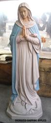 15623 Our Lady of Mercy 4ft Fiberglass Full Colored Handpainted