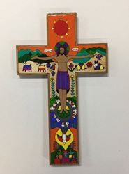 16" Wood Wall Cross from El Salvador