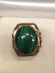 1670A Gold Plated Ring with Green Stone