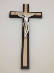 19" 2- Tone  Wall Cross with Silver Corpus
