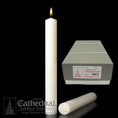 2-1/2" x 12" Beeswax Altar Candles APE