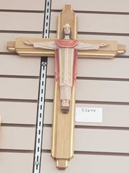 20" Christus Rex Wall Crucifix Wood Carved In Lindenwood 10" Corpus Made In Italy