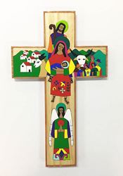 20" Holy Family Wood Wall Cross from El Salvador