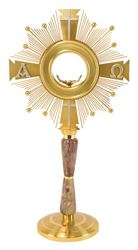 M-2014 24kt Gold Plate and Alabaster Stone Monstrance