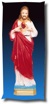 24" Sacred Heart of Jesus Statue, Colored