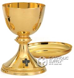 24kt Gold Plated Chalice and Paten from Poland