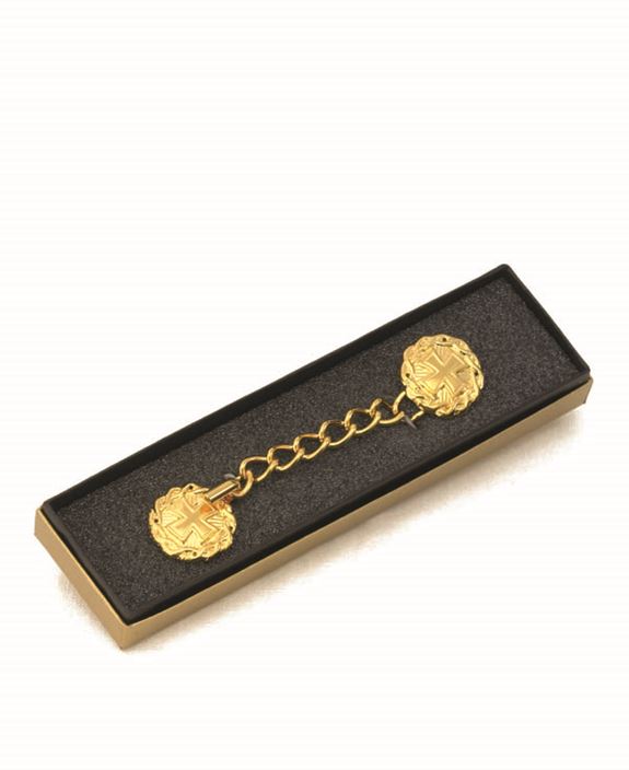 24kt Gold Plated Cope Clasp with Cross