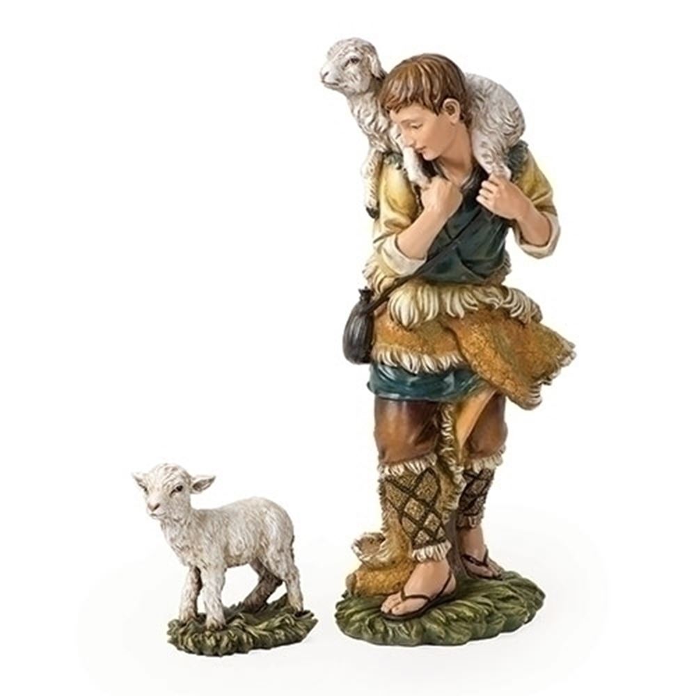 27" Scale Shepherd and Lamb, Full Color 