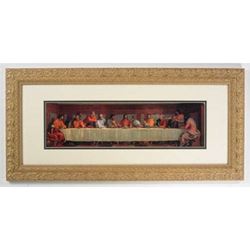 28" x 13" Andrea Del Sarto Last Supper in Frame