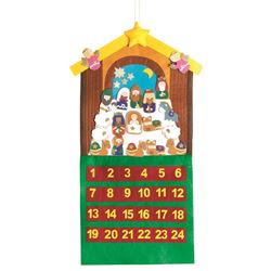 29" Felt Velcro Nativity Advent Calendar