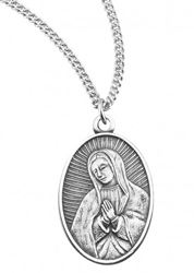 3/4" Sterling Our Lady Of Guadalupe Medal On 18" Chain