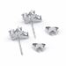 Sterling Silver 3/8 Inch Cross Earrings with Crystal CZ Stones - 16680
