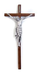 34" Walnut Wall Crucifix with Gold or Antique Pewter Corpus *FREE SHIPPING*