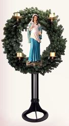 36" Vertical Advent Wreath with Our Lady of Hope Statue