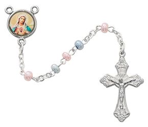 3mm Pink And Blue Rosary