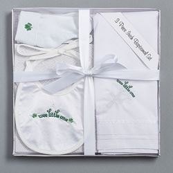 3pc Irish Baptism Set: Socks, Bib & Blanket