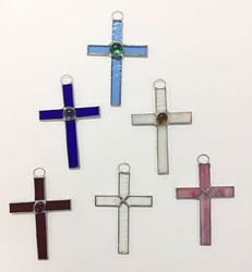4.5" Stained Glass Wall Cross from Mexico