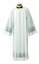4216 Clergy Alb alb, monks cloth, linen weave, mens albs, church supplies, 4216, gaiser, beau veste, Latin cross, ihs