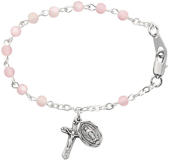 4Mm Sterling Silver Pink Baby Bracelet