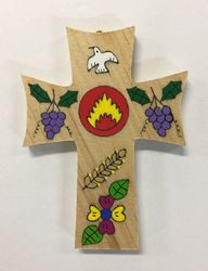 5" Holy Spirit Wood Wall Cross from El Salvador