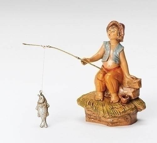 5" Jada, Boy Fishing Fontanini Figurine