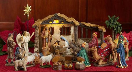 5" Scale Full 23pc First Christmas Gifts Nativity Set