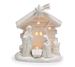 6.25" White Porcelain Lighted Nativity