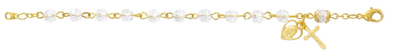 6.5" GP Real Crystal Rosary Bracelet
