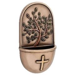 6"H Holy Water Font Tree of Life Bronze Wall Font