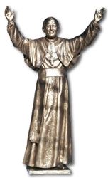 600/133 5' Pope John Paul II Full Round Figure Cast In Bronze