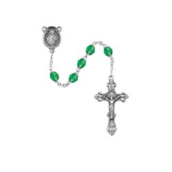 6mm Peridot Green Crystal Rosary (August Birthstone)