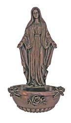 7.5" Our Lady Of Grace Holy Water Font