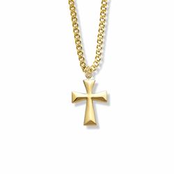 7/8 Inch 10KT Gold Filled Flared Cross Necklace