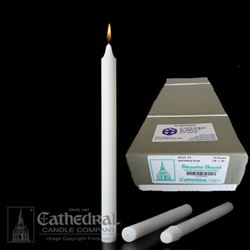 7/8" x 16" Stearine Brand White Molded Candles