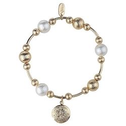 7" Cotton Pearl Prayer Locket Bracelet Large & Small Beads