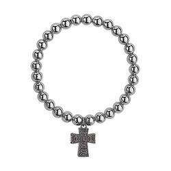 Silver Cross Prayer Box Bracelet